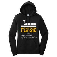 Pontoon Captain Definition Funny Boat Pontooning Boating Women's Pullover Hoodie