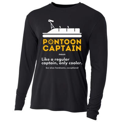 Pontoon Captain Definition Funny Boat Pontooning Boating Cooling Performance Long Sleeve Crew