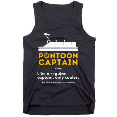 Pontoon Captain Definition Funny Boat Pontooning Boating Tank Top