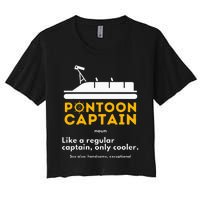 Pontoon Captain Definition Funny Boat Pontooning Boating Women's Crop Top Tee