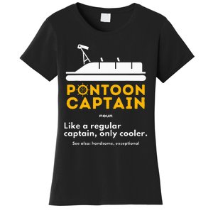 Pontoon Captain Definition Funny Boat Pontooning Boating Women's T-Shirt