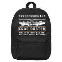 Professional Crop Duster Adult Humor Sarcastic Farting Joke 16 in Basic Backpack
