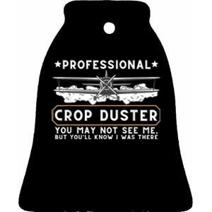 Professional Crop Duster Adult Humor Sarcastic Farting Joke Ceramic Bell Ornament