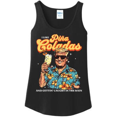 Pina Coladas Donald Trump Summer Vacation Hawaii Beach Ladies Essential Tank