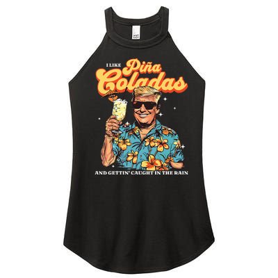 Pina Coladas Donald Trump Summer Vacation Hawaii Beach Women's Perfect Tri Rocker Tank