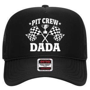 Pit Crew Dada Race Car Birthday Party Racing High Crown Mesh Back Trucker Hat