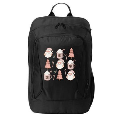Pink Christmas Doodles Santa Claus Hot Cocoa Family Xmas Pjs Gift City Backpack