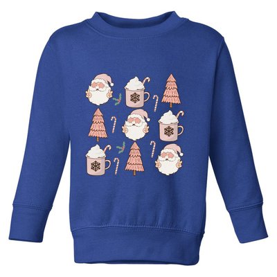 Pink Christmas Doodles Santa Claus Hot Cocoa Family Xmas Pjs Gift Toddler Sweatshirt