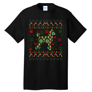 Poodle Christmas Dog Pattern Poodle Owner Tall T-Shirt