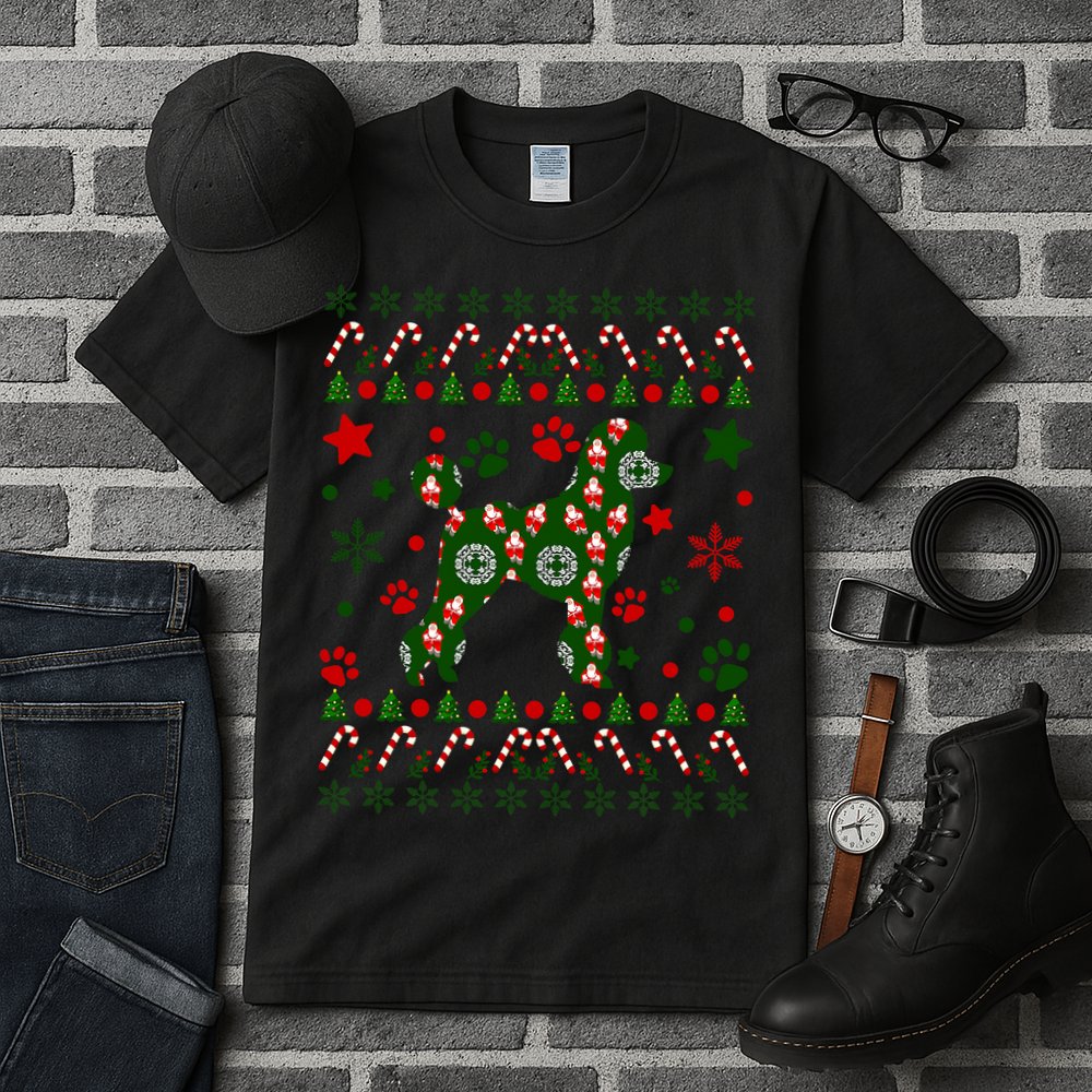 Poodle Christmas Dog Pattern Poodle Owner Tall T-Shirt