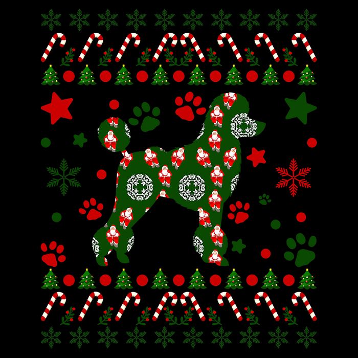 Poodle Christmas Dog Pattern Poodle Owner Button