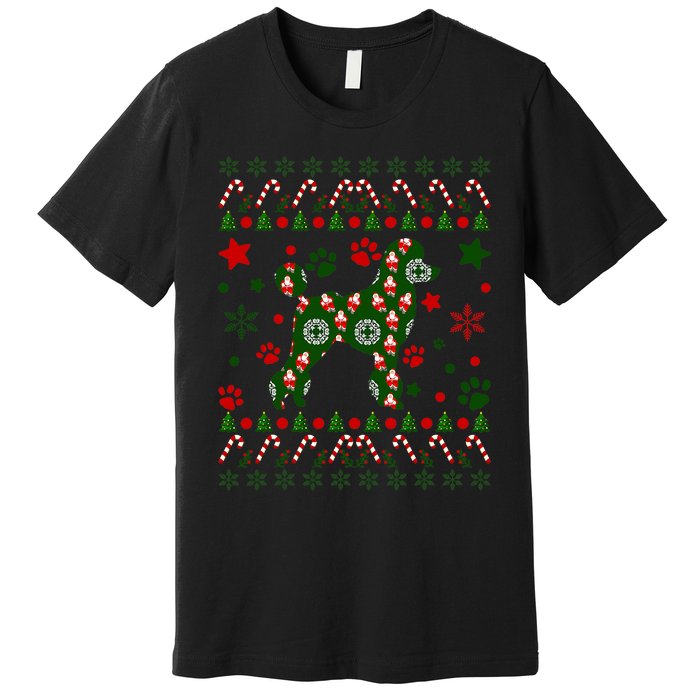 Poodle Christmas Dog Pattern Poodle Owner Premium T-Shirt