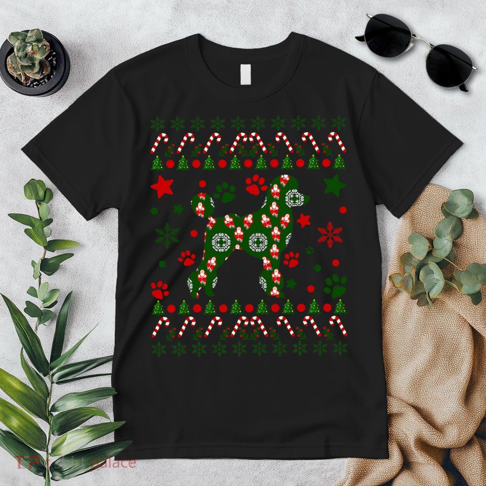 Poodle Christmas Dog Pattern Poodle Owner Premium T-Shirt