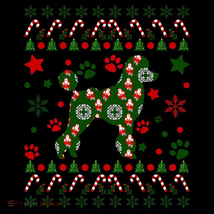 Poodle Christmas Dog Pattern Poodle Owner Short Acrylic Beanie
