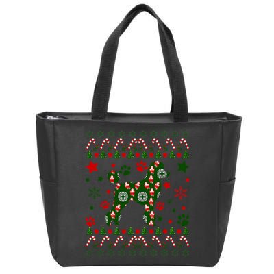 Poodle Christmas Dog Pattern Poodle Owner Zip Tote Bag