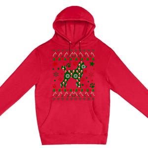 Poodle Christmas Dog Pattern Poodle Owner Premium Pullover Hoodie