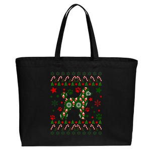 Poodle Christmas Dog Pattern Poodle Owner Cotton Canvas Jumbo Tote