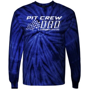 Pit Crew Dad Daddy Papa Fathers Day Birthday Boy Racing Car Tie-Dye Long Sleeve Shirt