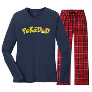 Pokedad Cute Dad Gift Women's Long Sleeve Flannel Pajama Set 