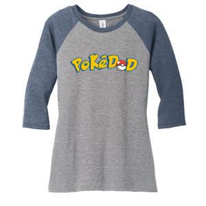 Pokedad Cute Dad Gift Women's Tri-Blend 3/4-Sleeve Raglan Shirt