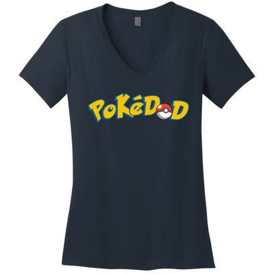 Pokedad Cute Dad Gift Women's V-Neck T-Shirt