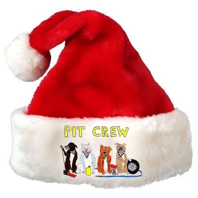 Pit Crew Dogs Funny For Women Premium Christmas Santa Hat