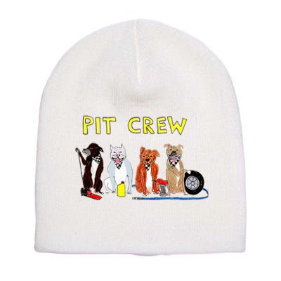 Pit Crew Dogs Funny For Women Short Acrylic Beanie