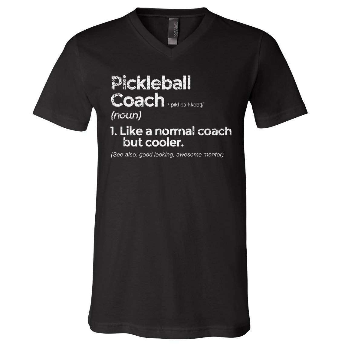 Pickleball Coach Definition Funny Gift V-Neck T-Shirt