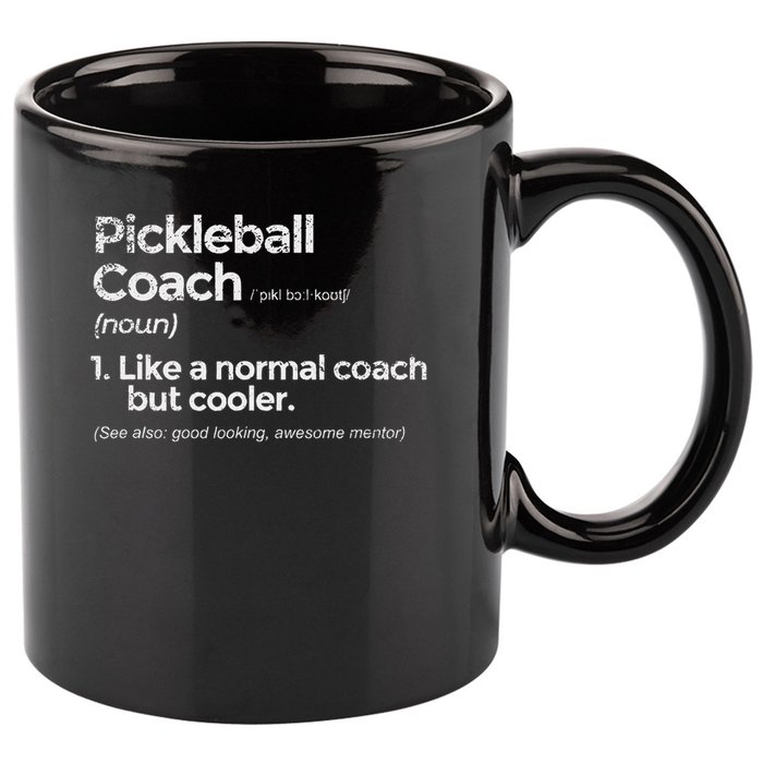 Pickleball Coach Definition Funny Gift 11oz C Handle Ceramic Mug