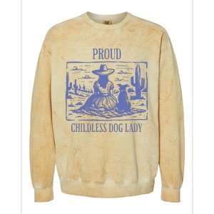 Proud Childless Dog Lady Colorblast Crewneck Sweatshirt