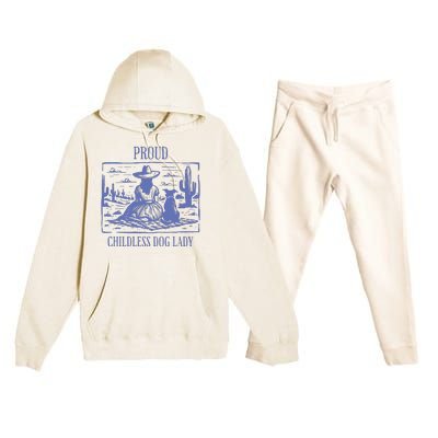 Proud Childless Dog Lady Premium Hooded Sweatsuit Set