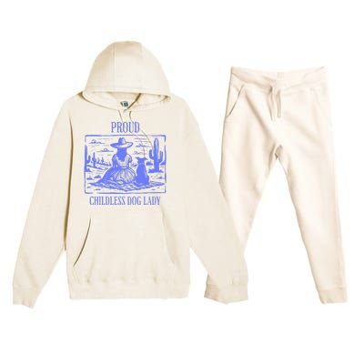 Proud Childless Dog Lady Premium Hooded Sweatsuit Set