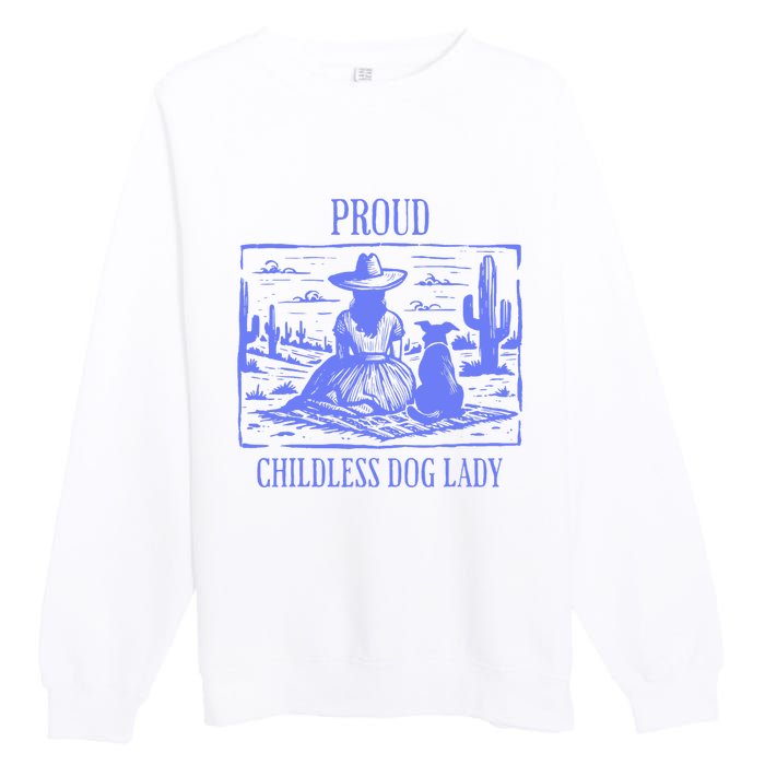 Proud Childless Dog Lady Premium Crewneck Sweatshirt