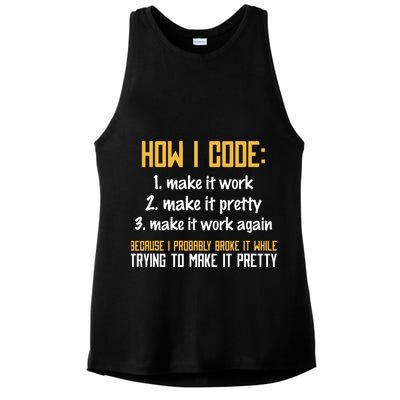 Programmer Coder Developer Programming Coding Ladies PosiCharge Tri-Blend Wicking Tank