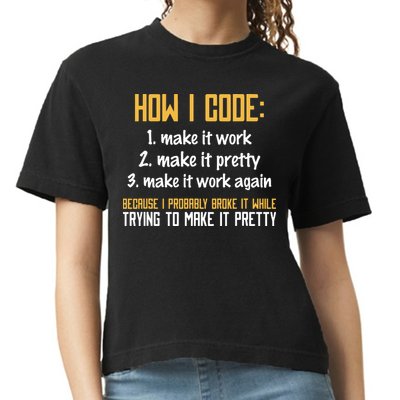 Programmer Coder Developer Programming Coding Comfort Colors Boxy T-Shirt