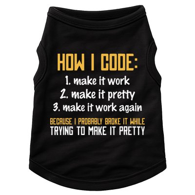 Programmer Coder Developer Programming Coding Doggie Tank