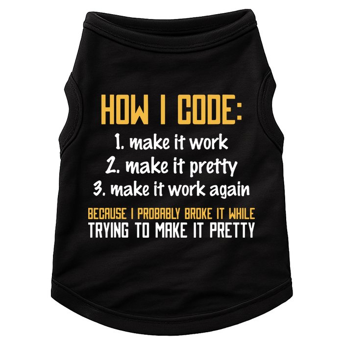Programmer Coder Developer Programming Coding Doggie Tank
