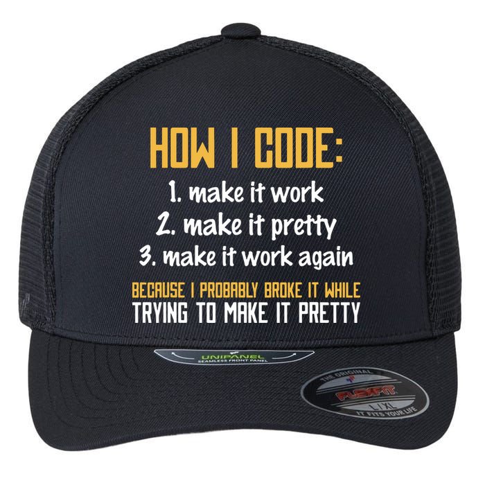 Programmer Coder Developer Programming Coding Flexfit Unipanel Trucker Cap
