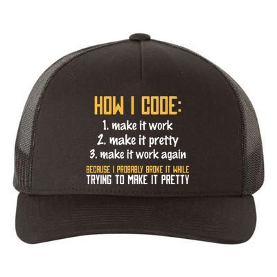 Programmer Coder Developer Programming Coding Yupoong Adult 5-Panel Trucker Hat