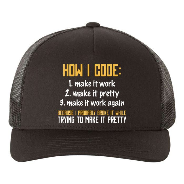 Programmer Coder Developer Programming Coding Yupoong Adult 5-Panel Trucker Hat
