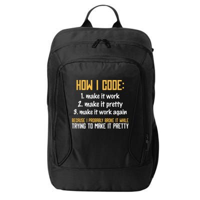 Programmer Coder Developer Programming Coding City Backpack