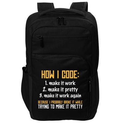 Programmer Coder Developer Programming Coding Impact Tech Backpack