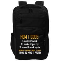 Programmer Coder Developer Programming Coding Impact Tech Backpack