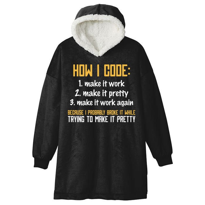 Programmer Coder Developer Programming Coding Hooded Wearable Blanket