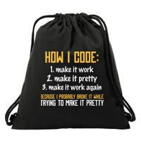 Programmer Coder Developer Programming Coding Drawstring Bag