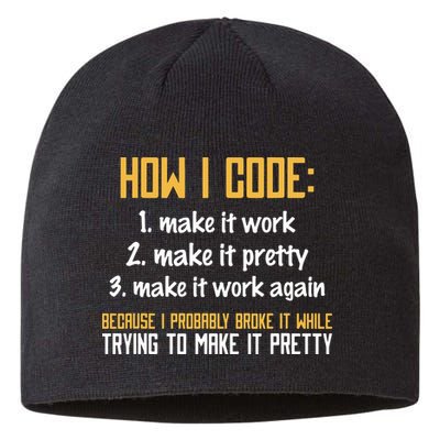 Programmer Coder Developer Programming Coding Sustainable Beanie