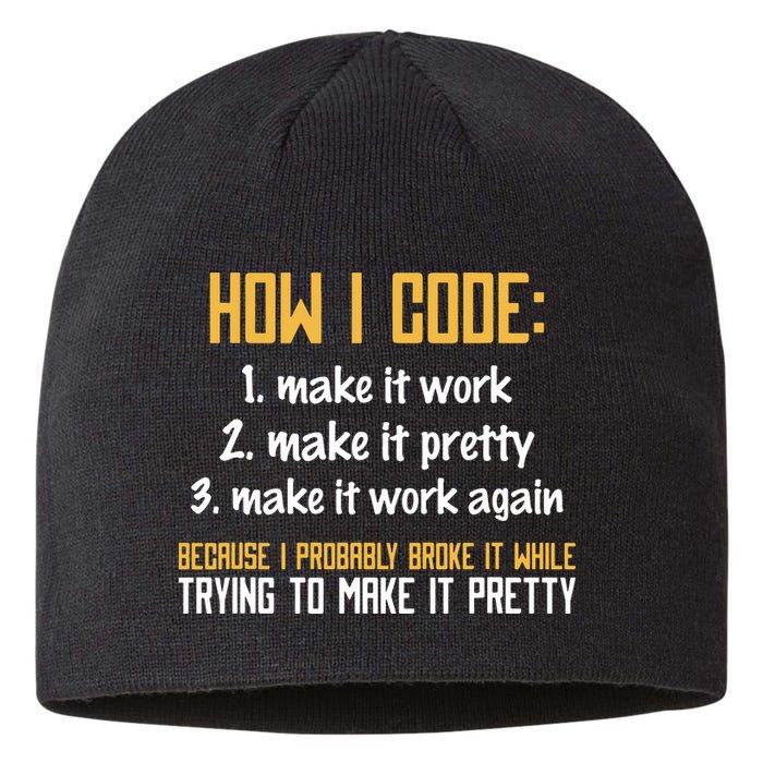 Programmer Coder Developer Programming Coding Sustainable Beanie
