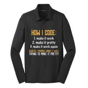 Programmer Coder Developer Programming Coding Silk Touch Performance Long Sleeve Polo