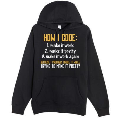 Programmer Coder Developer Programming Coding Premium Pullover Hoodie