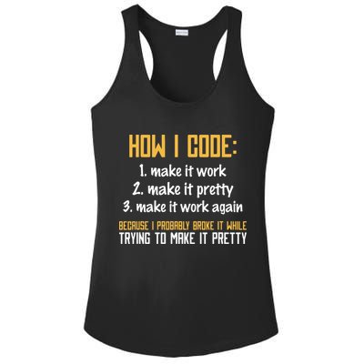 Programmer Coder Developer Programming Coding Ladies PosiCharge Competitor Racerback Tank
